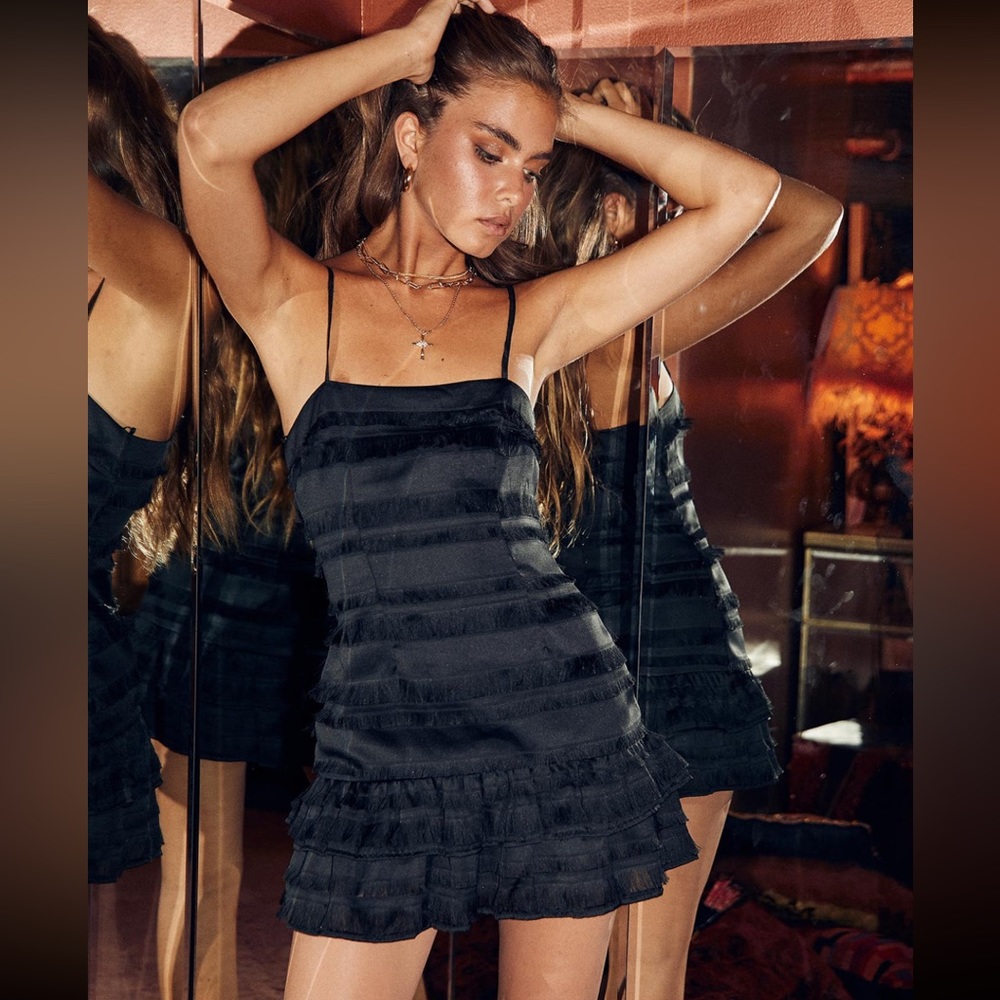 Princess Polly mini black cocktail dress, size 4!